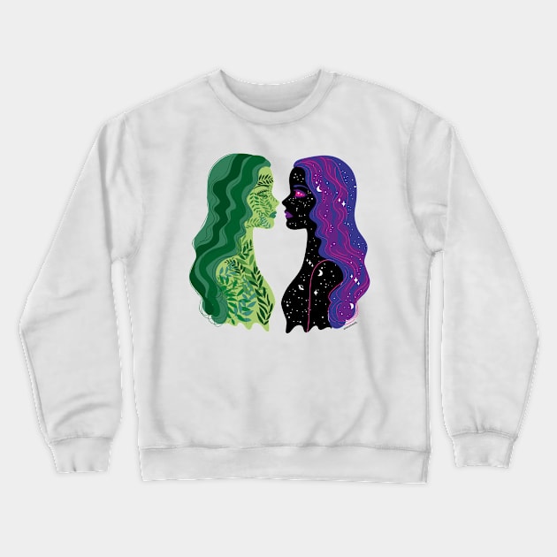 Nature and Space Crewneck Sweatshirt by anneamanda